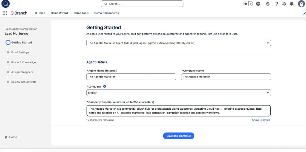 Lead Nurturing: build and manage Agent wizard - Getting Started