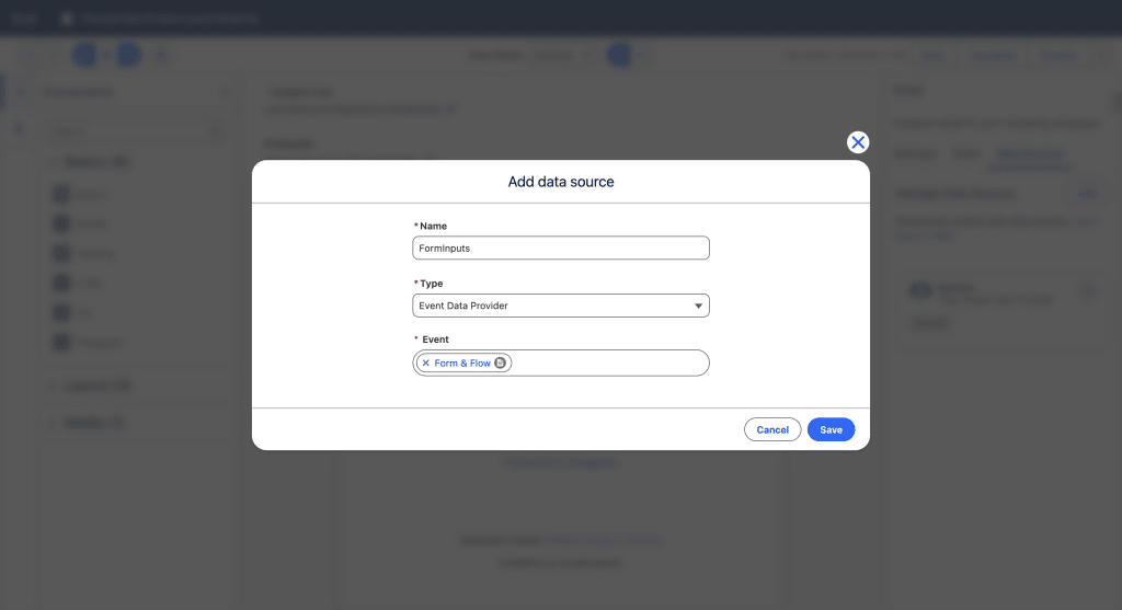 Adding a Form as a Data Source
