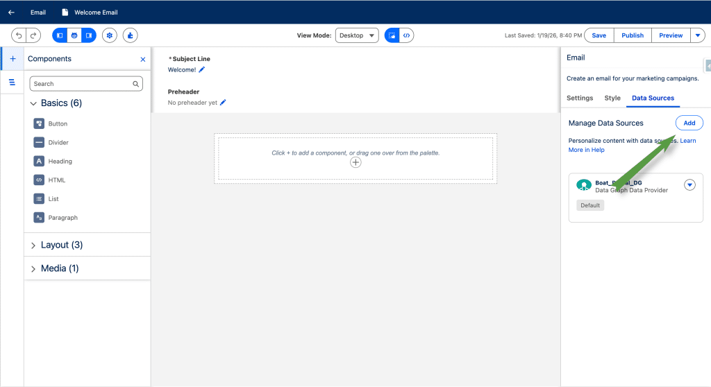 Adding an Apex Class as a Data Source in MC Next Email Builder