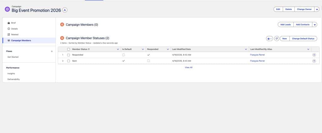Default Campaign Member Statuses